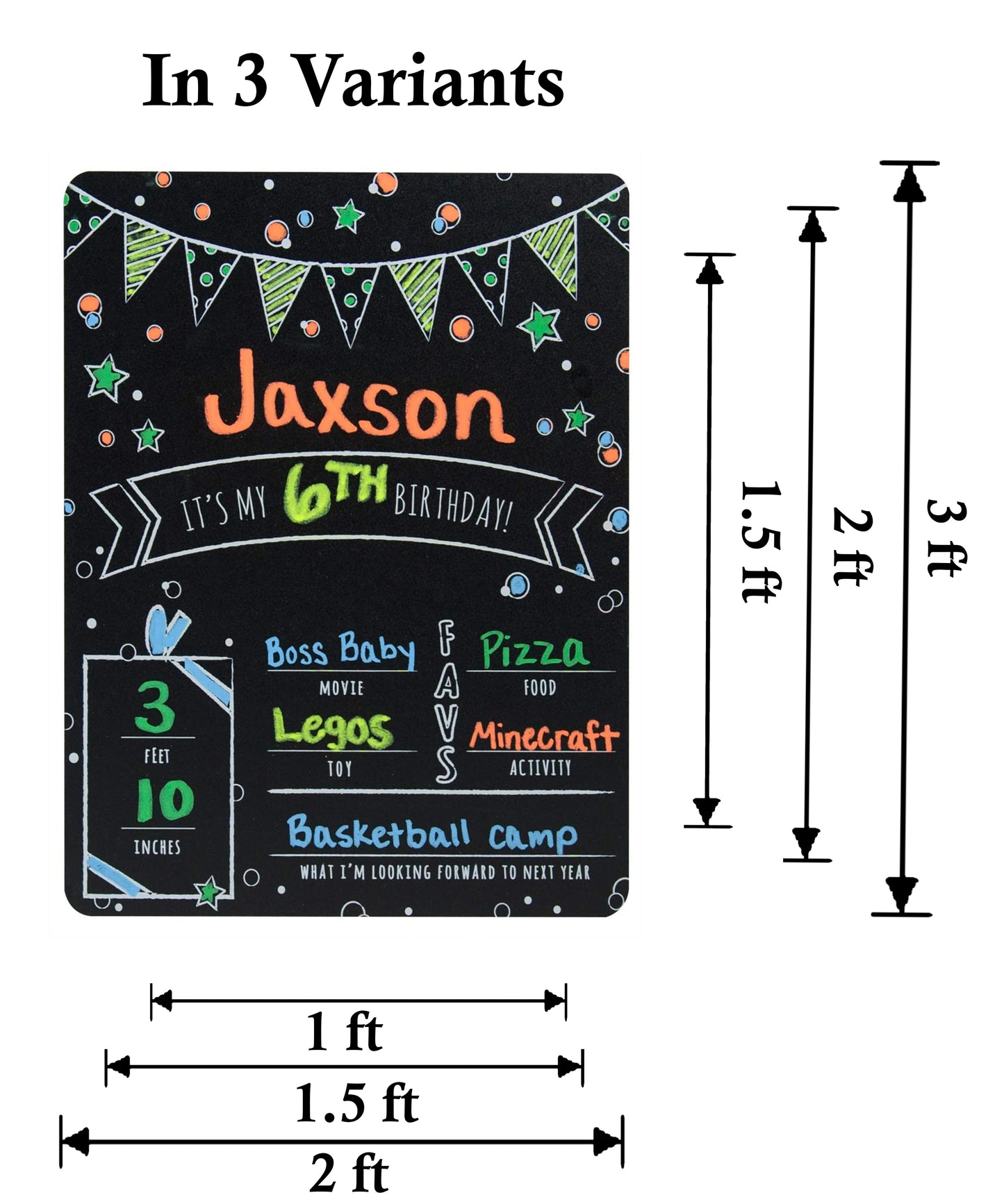 Kids Birthday Party Customized Chalkboard/Milestone Board