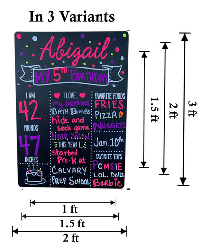Kids Birthday Party Customized Chalkboard/Milestone Board