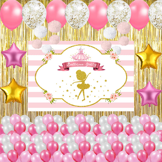 Ballerina Theme Birthday Party Complete Decoration Kit