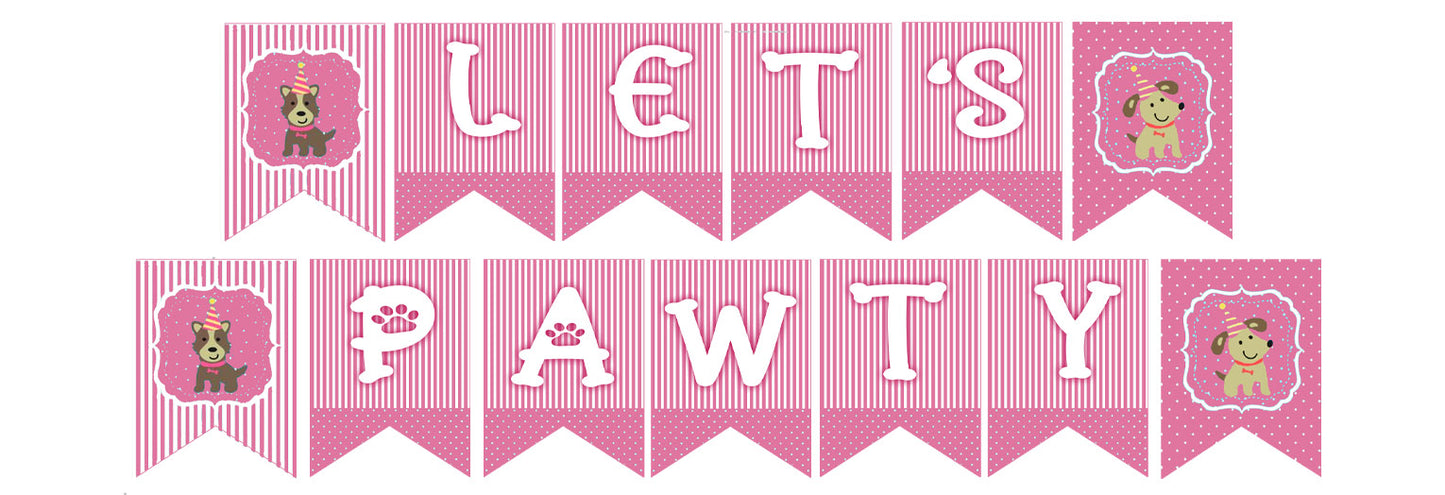 Dog Theme Birthday Party Banner for Decoration