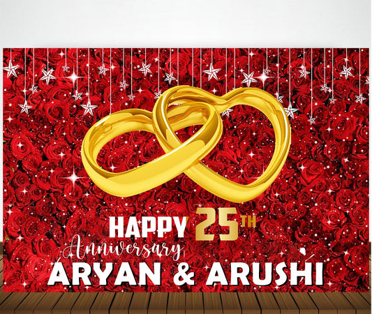 25th Anniversary Party Backdrop For Decorations