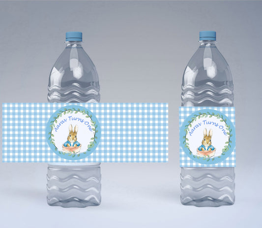 Some Bunny Is One Theme Water Bottle Labels