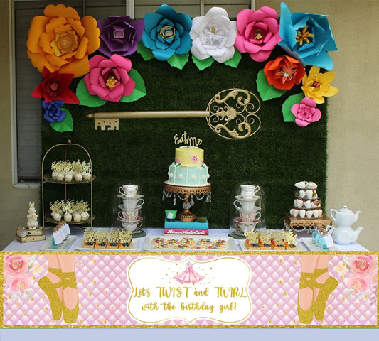 Ballerina Theme Birthday Long Banner for Decoration