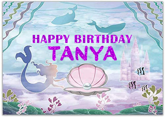 Mermaid Theme Birthday Party Backdrop