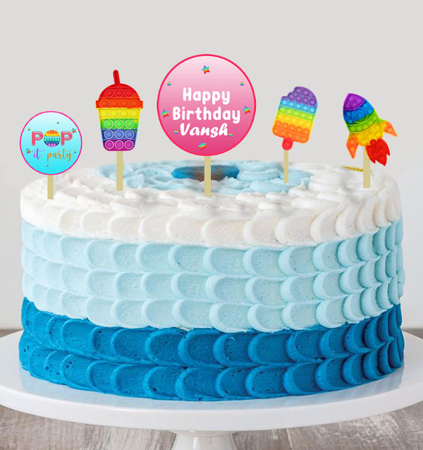 Pop It Theme Birthday Party Cake Topper /Cake Decoration Kit