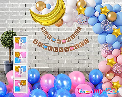 Boy Or Girl We Love You 93pcs Baby Shower Decoration Materials Combo for Banner and Balloons