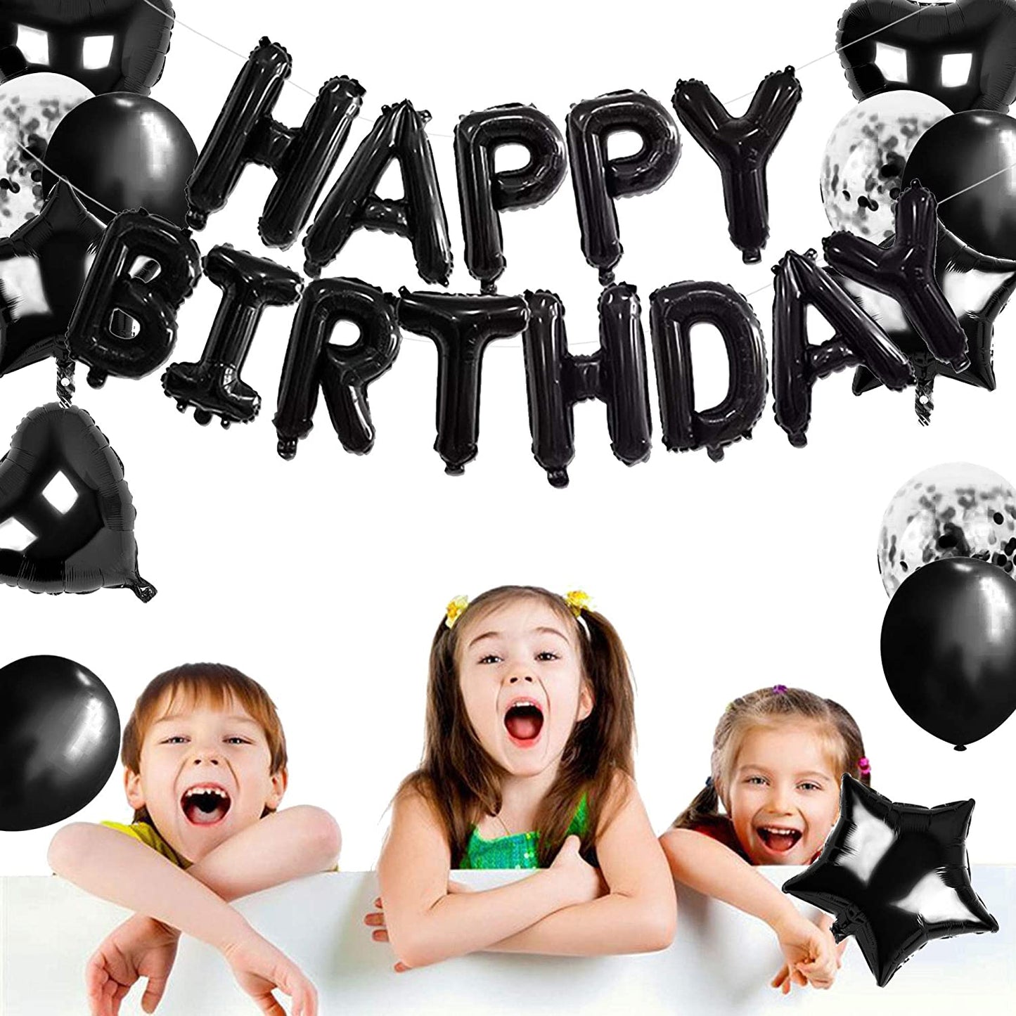 Black Party Decoration Bunting for Birthday