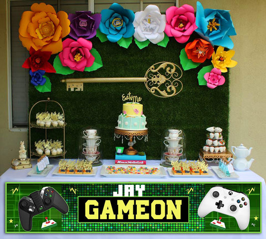 Gaming Theme Birthday Party Long Banner for Decoration