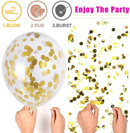 Gold Birthday Decorations, Happy Birthday Balloon Banner, Gold Party Decorations, Happy Birthday Foil Balloons, Heart Star Foil Confetti Balloons (Happy Birthday)