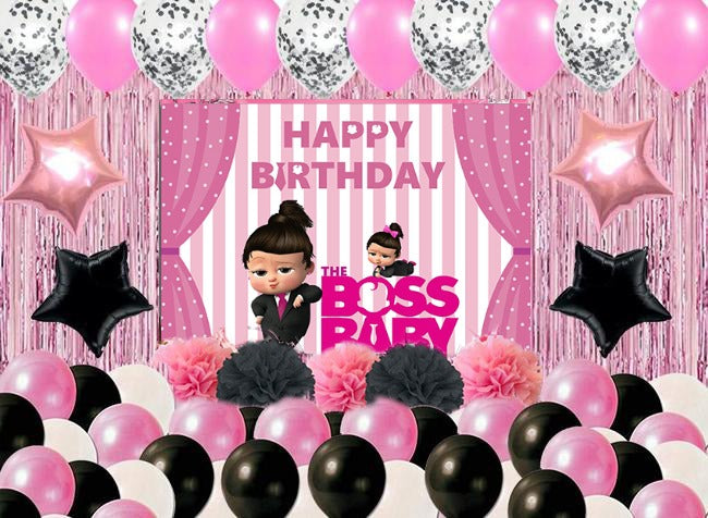 Boss Baby Girl Theme Birthday Party Complete Decoration Kit 