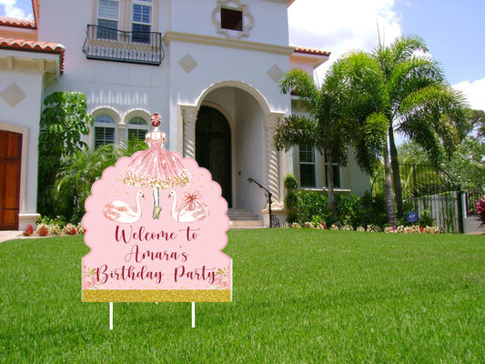 Ballerina Theme Birthday Party Welcome Board