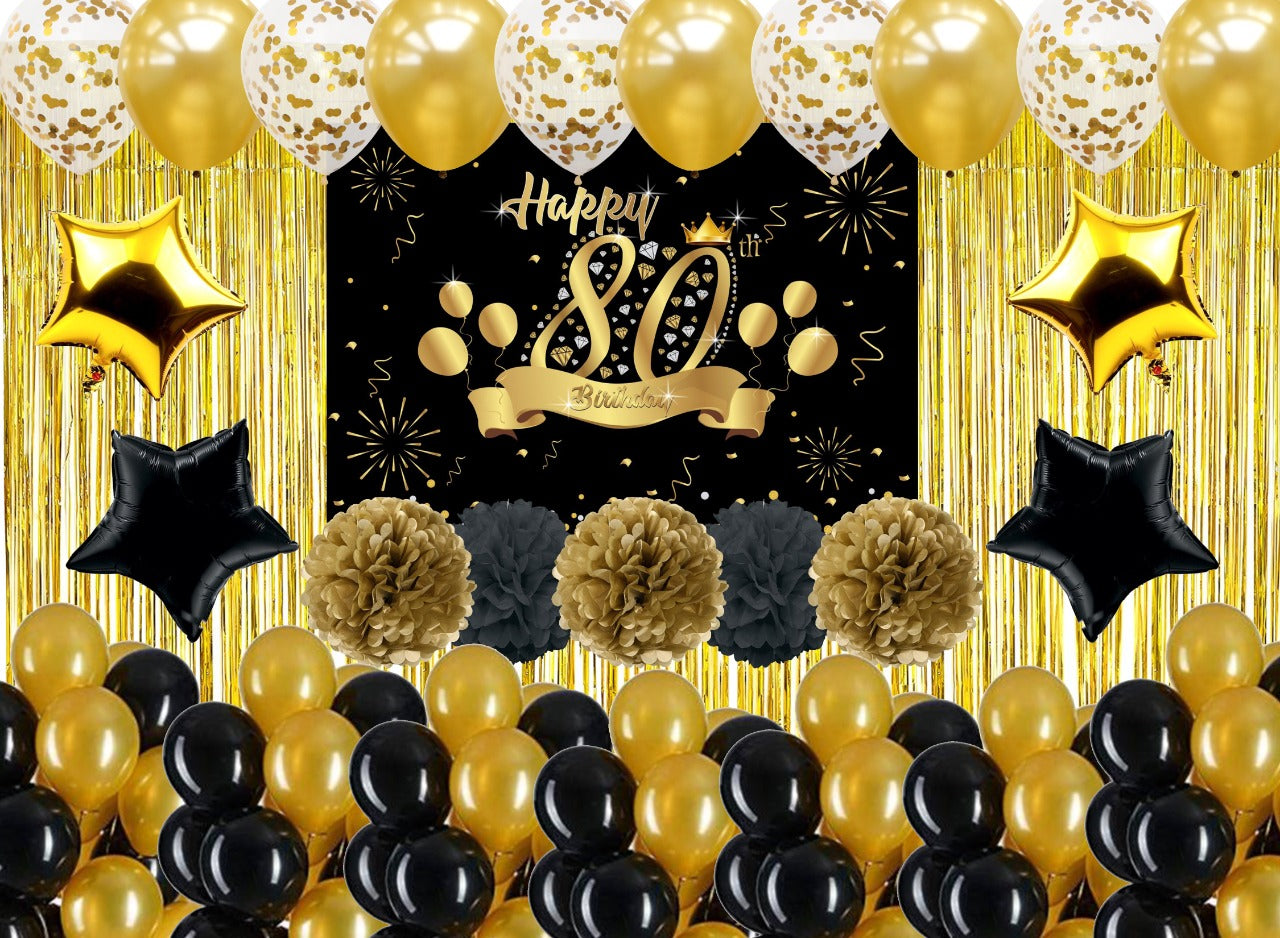 80th Birthday Party Complete Decoration Kit 