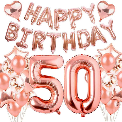 50th Rose Gold Birthday Party Decorations