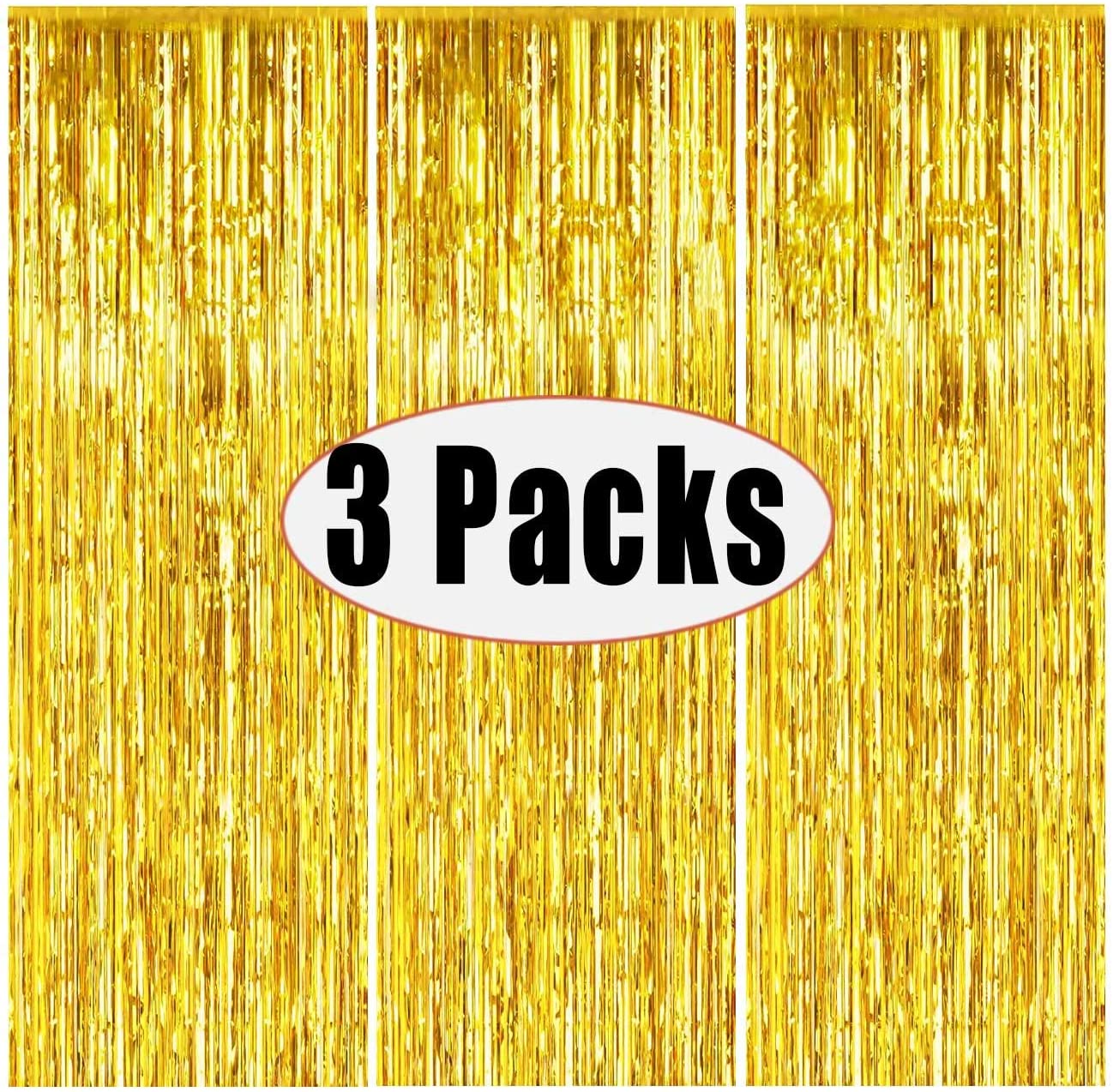 Gold Metallic Tinsel Foil Fringe Curtains