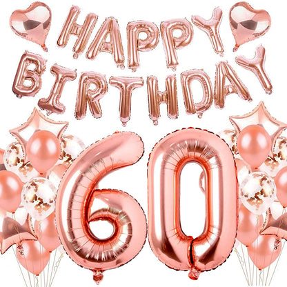 60th Birthday Rose Gold Decoration Kit