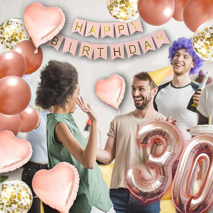 30th Birthday Pink And Gold Decoration Kit