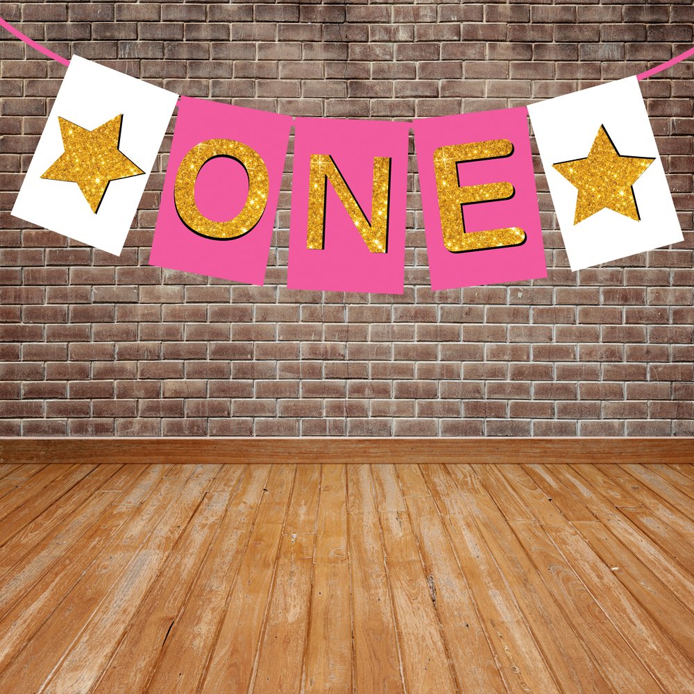 One First Birthday Girl Banner , Bunting & Garland Photo Booth Props Decoration
