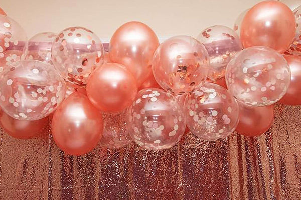 Rose Gold And Confetti Party Balloons-Birthday Parties, Bridal Shower, Baby Shower (Pack of 50)