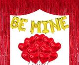 Be Mine Valentine Balloons Kit- Heart Balloons,Red Curtain And Letter Foil Balloons Kit Valentines Day Balloons