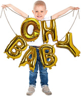 16 Inch Gold Letter Mylar "Oh Baby " Gold Banner For Baby Welcome , Birthday Party Decoration,Baby Shower