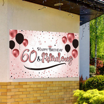60th Birthday Party Backdrop 