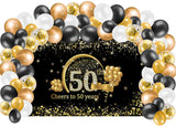 50th Anniversary Decorations Party Kit with Backdrop & Balloons