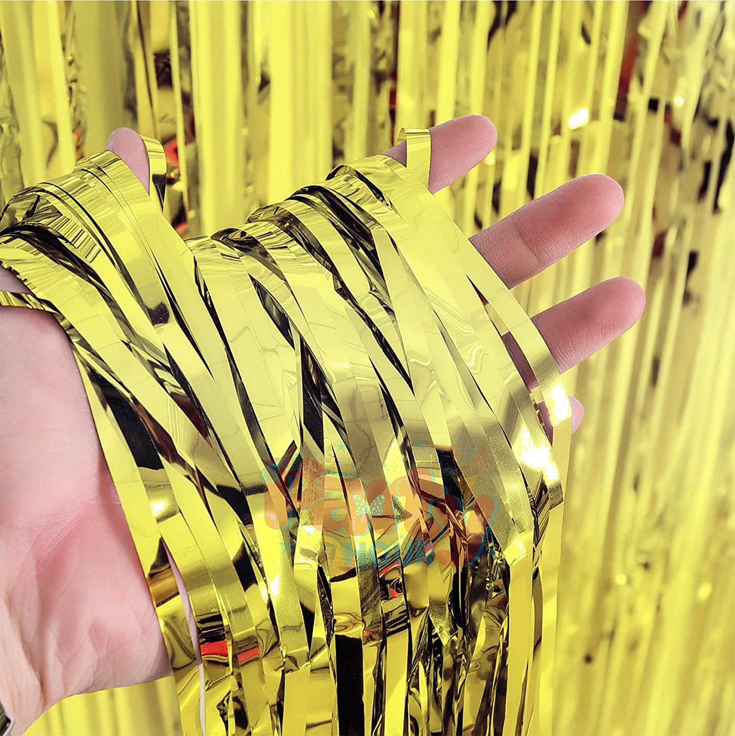 Red Black Gold Silver - 1 Each Metallic Tinsel Foil Fringe Curtains Party Decorations