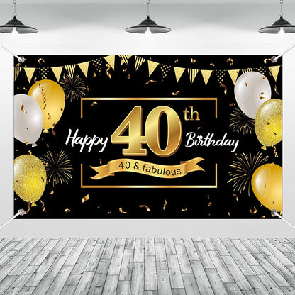 40th Birthday Party Backdrop 
