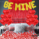 Be Mine Valentine Balloons Kit- Heart Balloons,Red Curtain And Letter Foil Balloons Kit Valentines Day Balloons