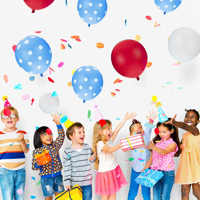 Red ,White And Blue Polka Dot Party Balloons