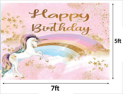Unicorn Theme Birthday Party Backdrop