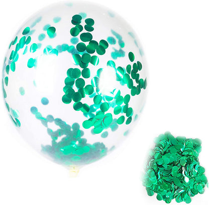 Green Confetti Transparent Balloons