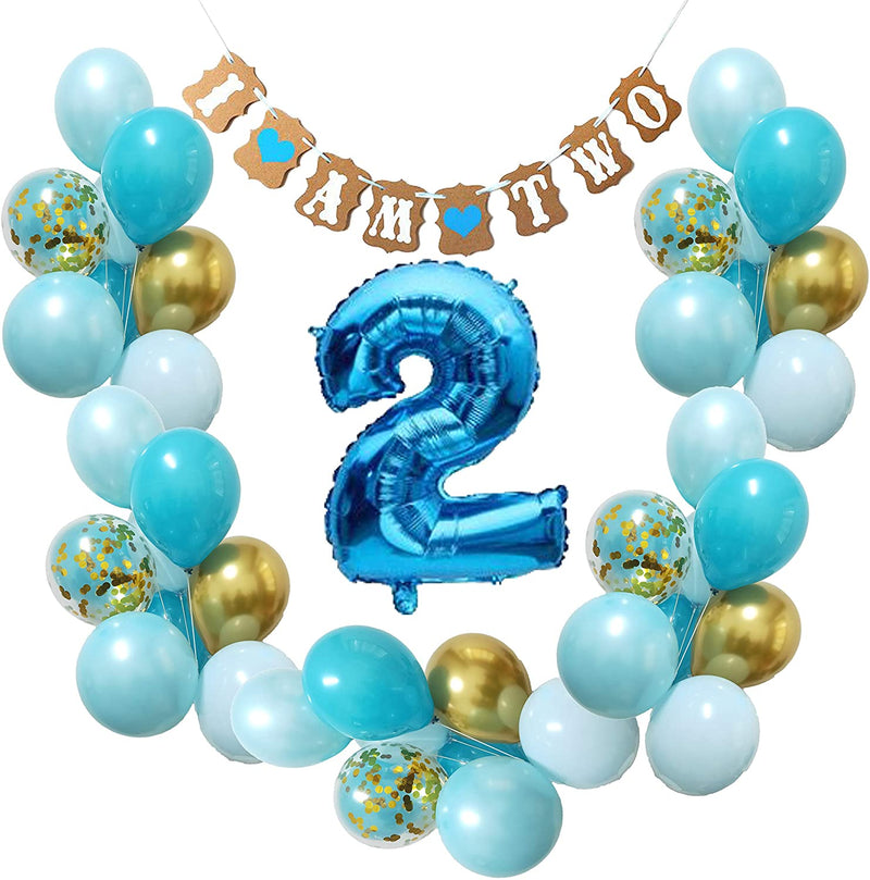 2nd Birthday Decoration set – (Blue + Gold)