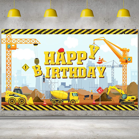 Construction Birthday Party Backdrop