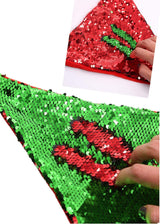 2 Piece Reversible Sequin Santa Hats For Adults & Kids – Christmas Santa Hats Christmas Red Sequin Hat Christmas Party