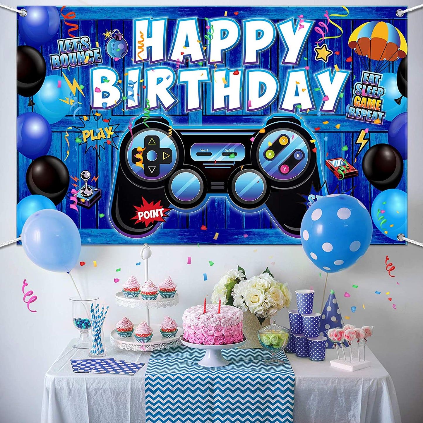 Gaming Theme Birthday Party Backdrop
