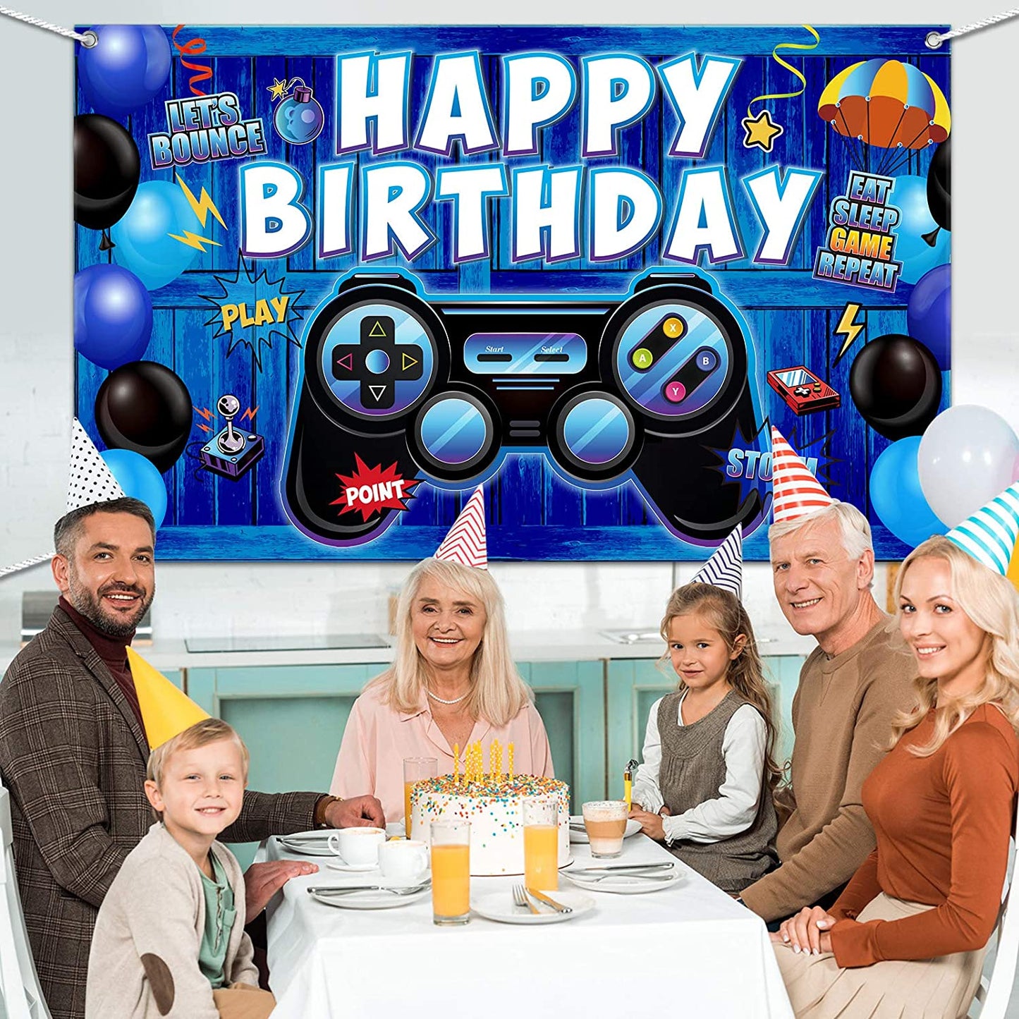 Gaming Theme Birthday Party Backdrop