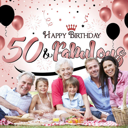 50th Birthday Party Backdrop 