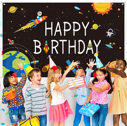 Space Theme Birthday Party Backdrop