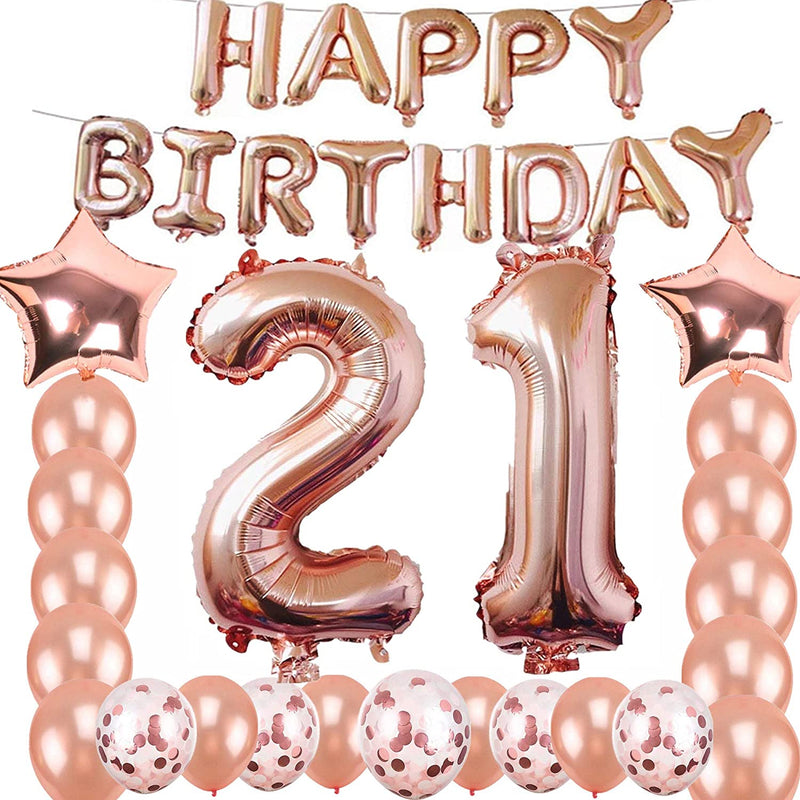 21St Birthday Decoration Party Kit Rose Gold