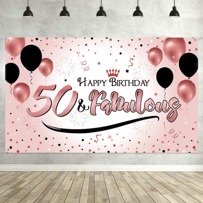 50th Birthday Party Backdrop 