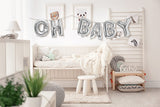 16 Inch Silver Letter Oh Baby Banner For Baby Welcome
