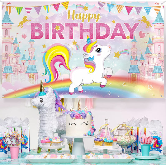 Unicorn Theme Birthday Party Backdrop