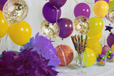 Metallic Gold And Purple Balloons  Gold Confetti Balloon