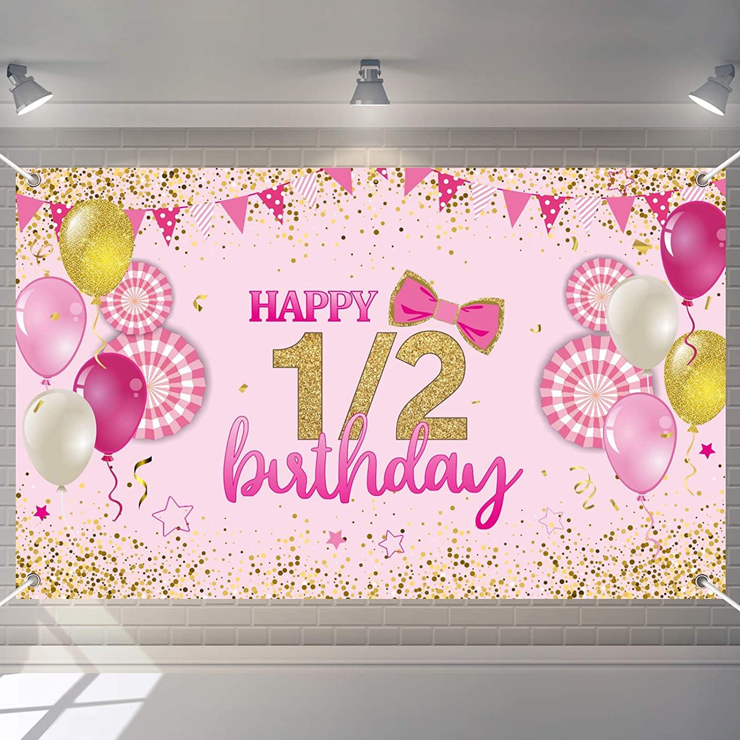 Half  Birthday Party Girls Backdrop