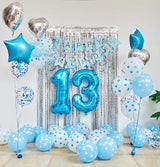 Blue Birthday Decorations | Happy Birthday Banner | Hanging Swirls| Party Balloons, Sweet Birthday Decoration Party Supplies For Boys, Men
