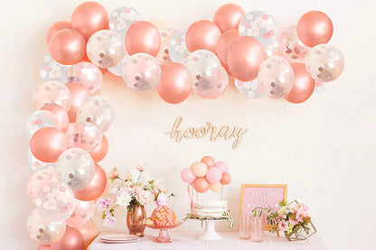 Rose Gold And Confetti Party Balloons-Birthday Parties, Bridal Shower, Baby Shower (Pack of 50)