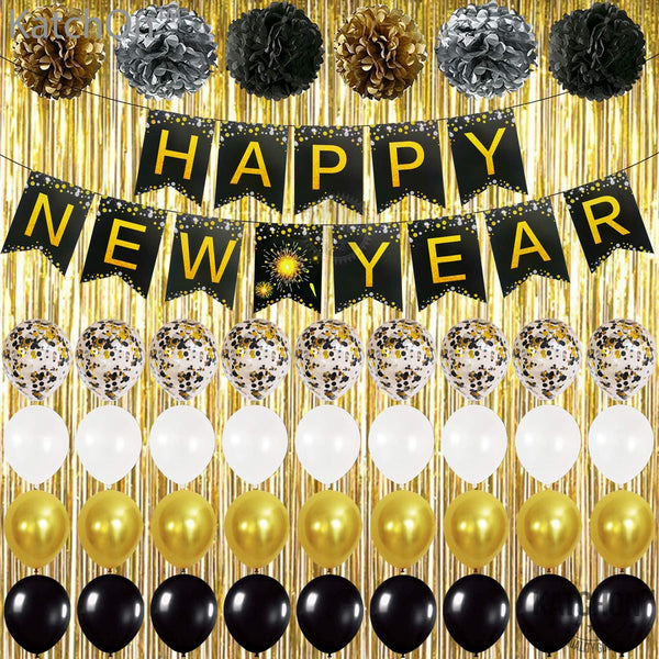 New Year Party Combo Kit with Banner for Decorations