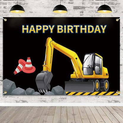 Construction Birthday Party Backdrop