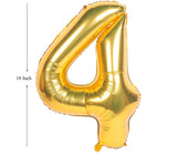 Gold Digit Foil Birthday Party Balloon Number 4